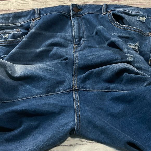 Soho Womens Jeans sz 18 Medium Wash Distressed Boyfriend x30"insm Cotton Stretch - Picture 7 of 10